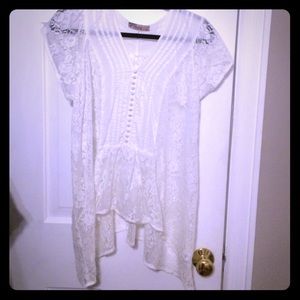 White lace shirt